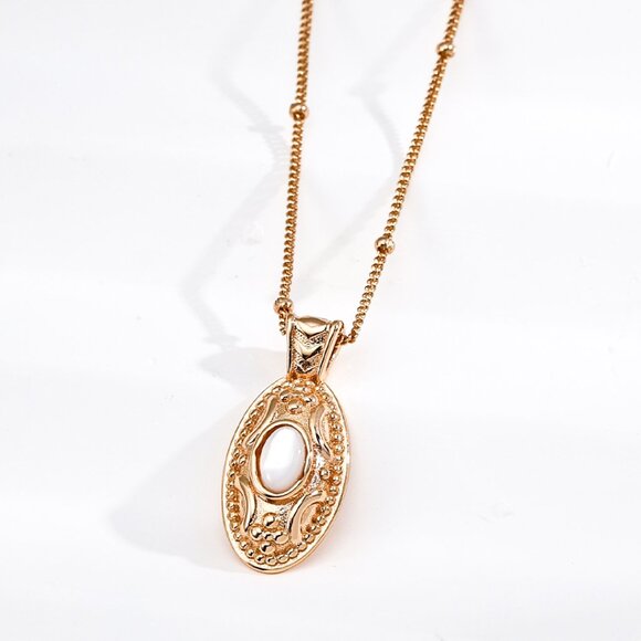 ✨ Artisan Original Design Vintage Mother of Pearl Talisman Necklace | S925 - Picture 3 of 5